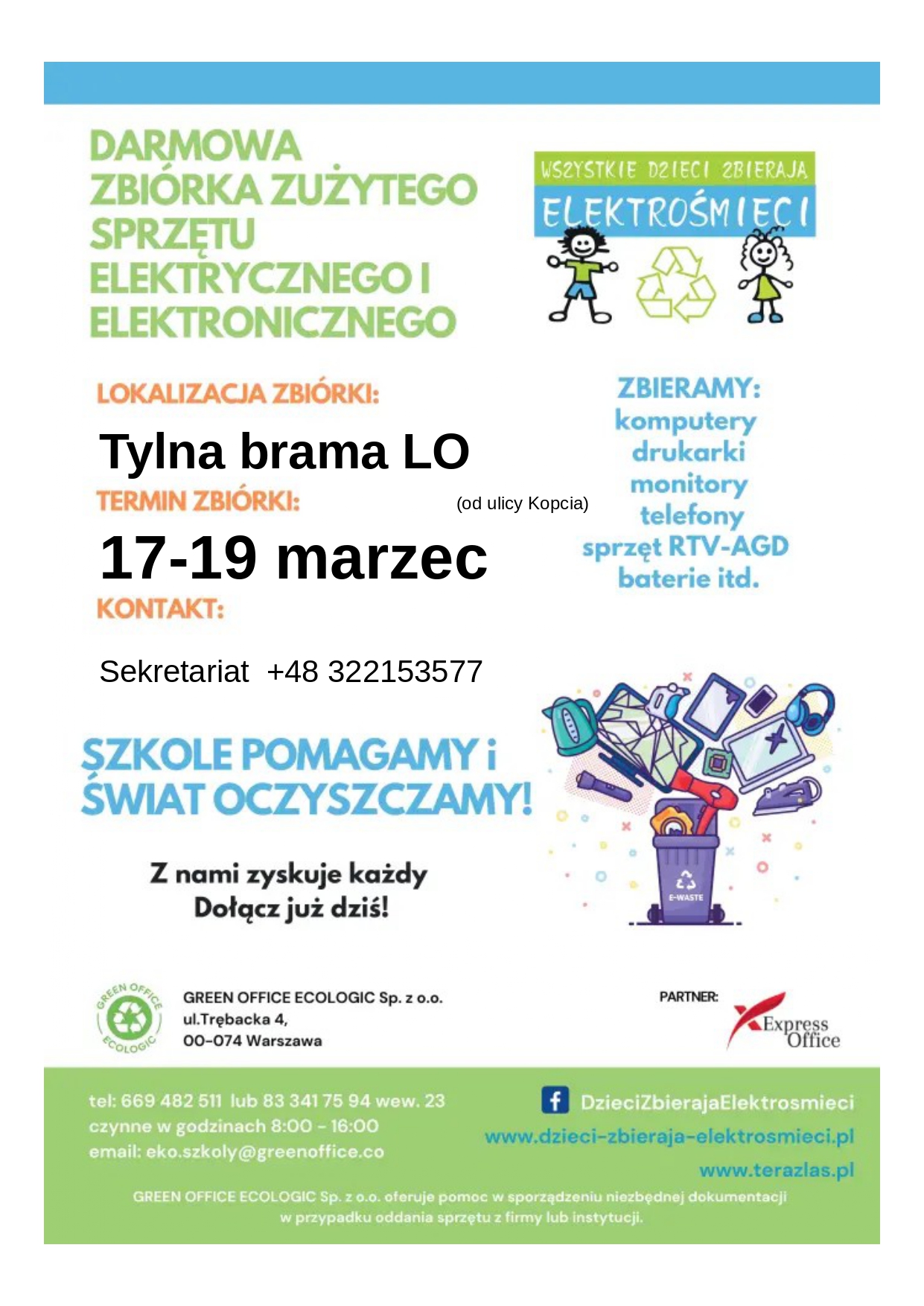 zbiórka elektrośmieci - plakat